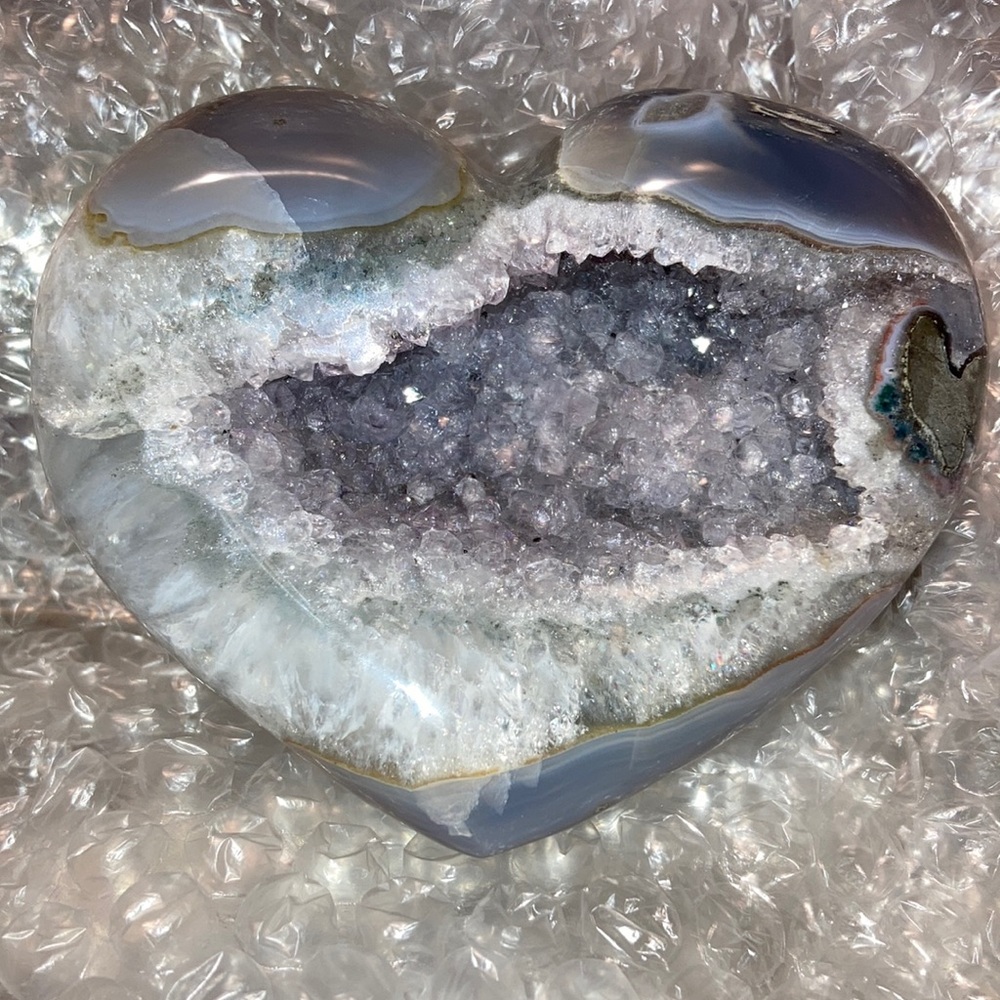Chalcedony Druzy Heart